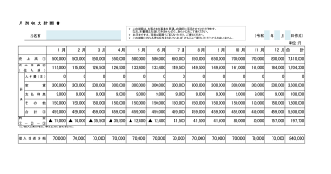 月別収支報告書